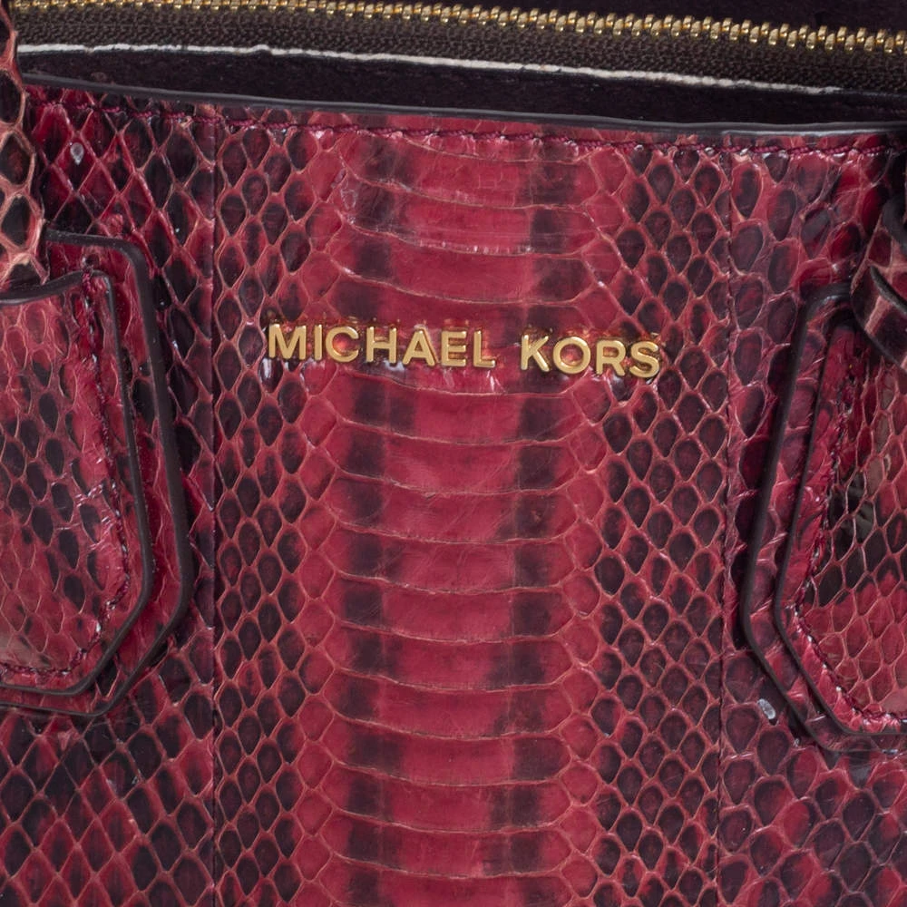 Michael Kors Burgundy Snakeskin Small Mercer Tote For Women - Image 5