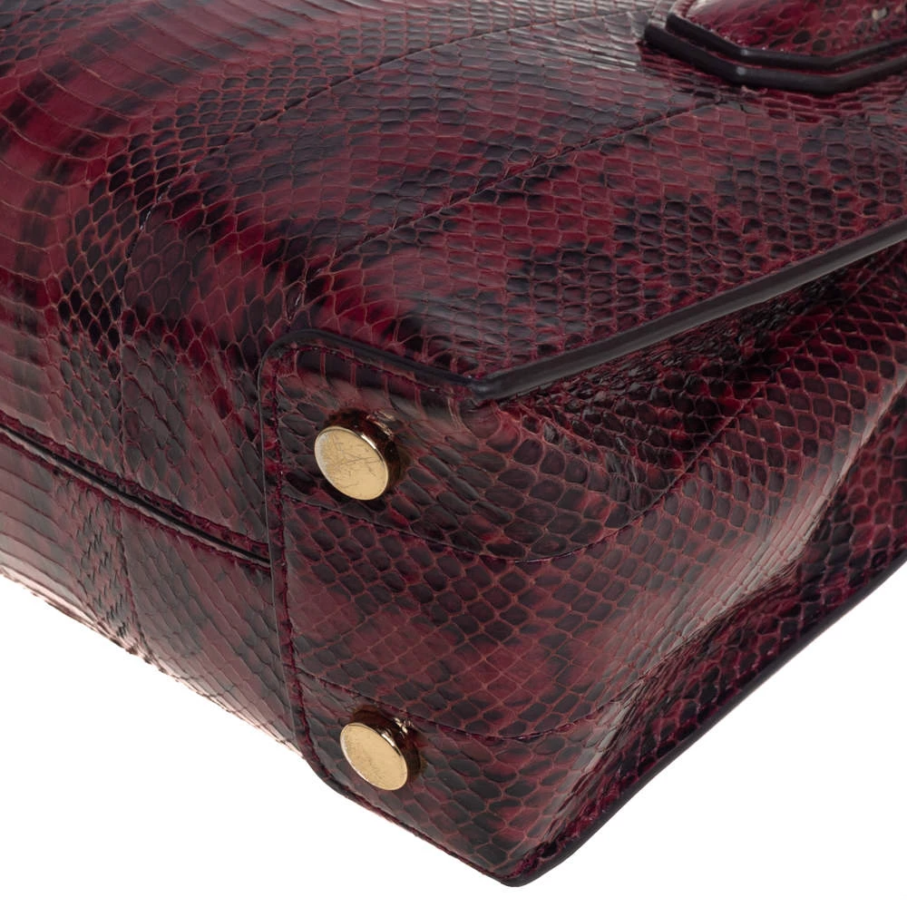 Michael Kors Burgundy Snakeskin Small Mercer Tote For Women - Image 10