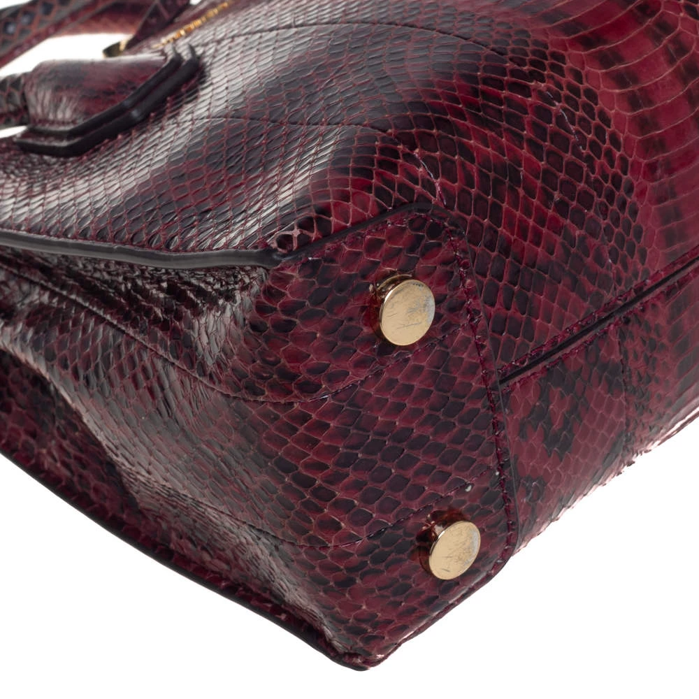 Michael Kors Burgundy Snakeskin Small Mercer Tote For Women - Image 11