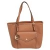 Michael Kors Brown Saffiano Leather Jet Set Pocket Tote For Women