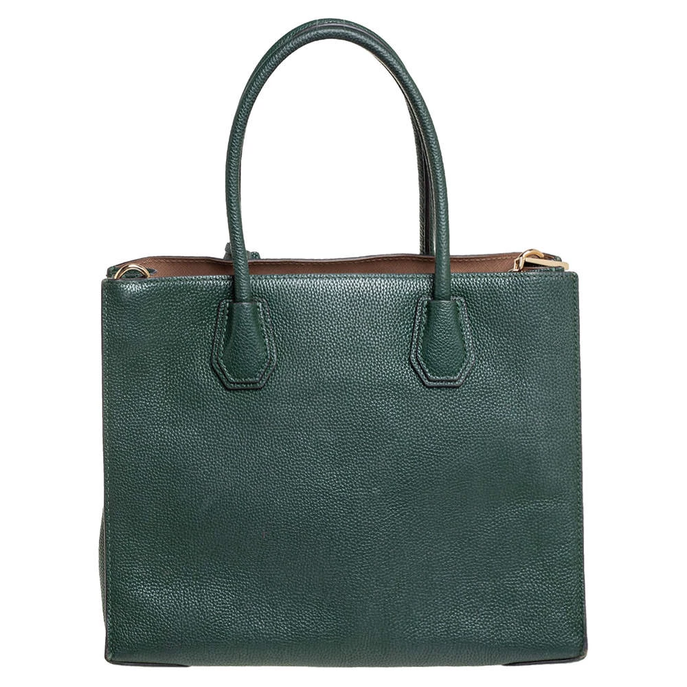 Michael Kors Green Grained Leather Large Mercer Tote For Women - Image 4