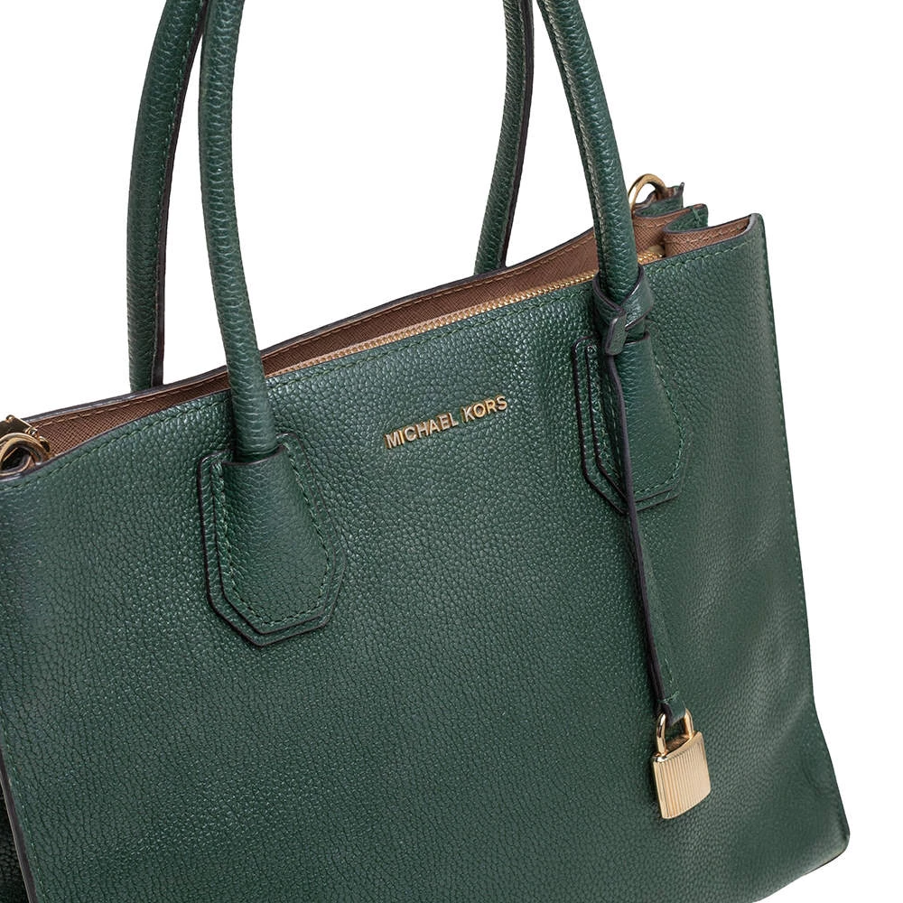 Michael Kors Green Grained Leather Large Mercer Tote For Women - Image 5