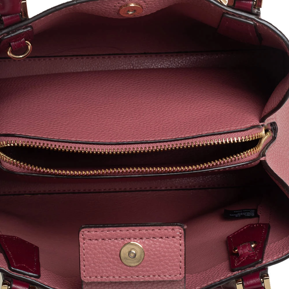 Michael Kors Pink/Brown Signature Coated Canvas And Leather Kimberly Satchel For Women - Image 8