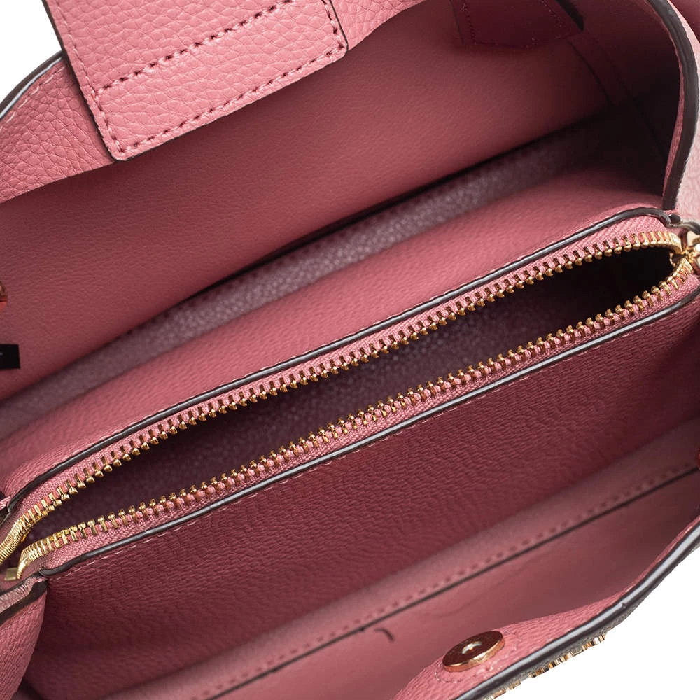 Michael Kors Pink/Brown Signature Coated Canvas And Leather Kimberly Satchel For Women - Image 7