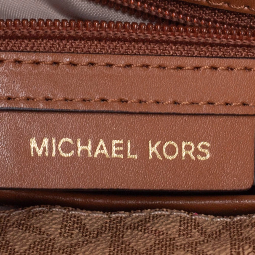 Michael Kors Tri Color Monogram Coated Canvas And Leather Kinsley Top Handle Bag For Women - Image 8