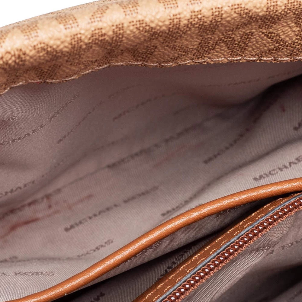 Michael Kors Tri Color Monogram Coated Canvas And Leather Kinsley Top Handle Bag For Women - Image 7