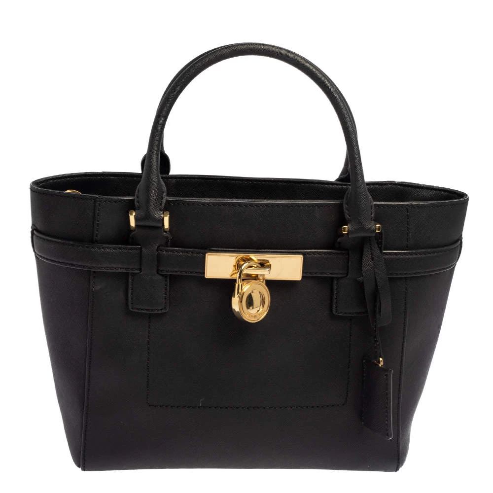 MICHAEL Michael Kors Black Saffiano Leather Hamilton East West Tote For Women