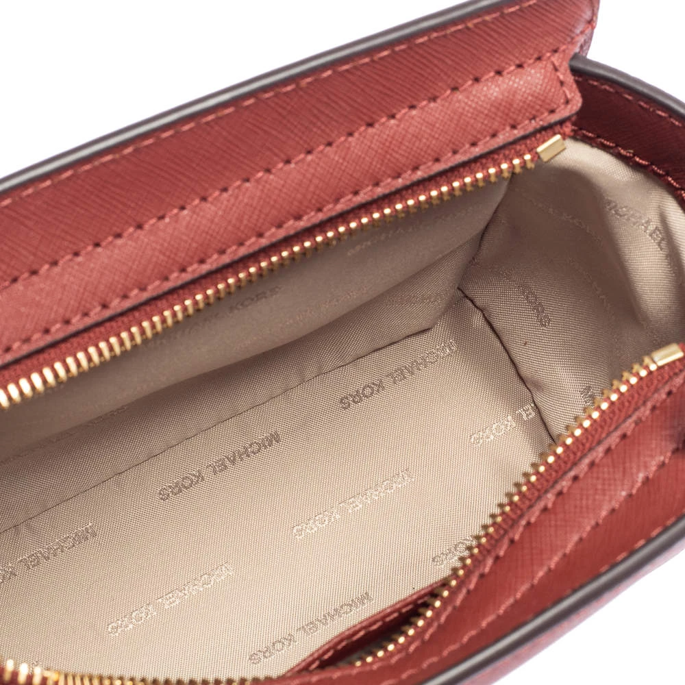 Michael Kors Red Leather Mini Selma Crossbody Bag For Women - Image 7