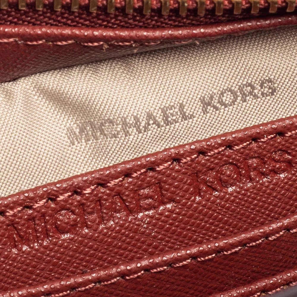Michael Kors Red Leather Mini Selma Crossbody Bag For Women - Image 8