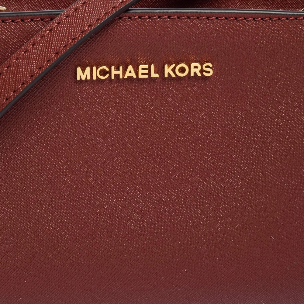 Michael Kors Red Leather Mini Selma Crossbody Bag For Women - Image 5