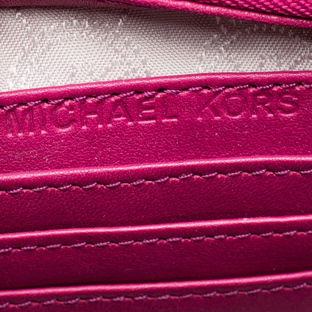 Michael Kors Fuchsia Quilted Leather Mini Selma Crossbody Bag For Women - Image 8