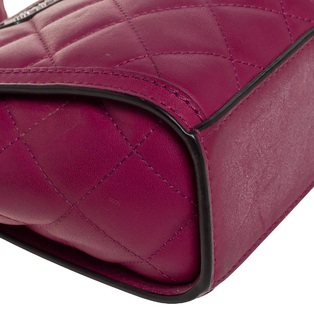 Michael Kors Fuchsia Quilted Leather Mini Selma Crossbody Bag For Women - Image 10