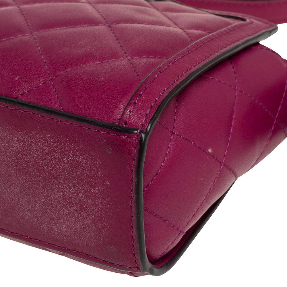Michael Kors Fuchsia Quilted Leather Mini Selma Crossbody Bag For Women - Image 11