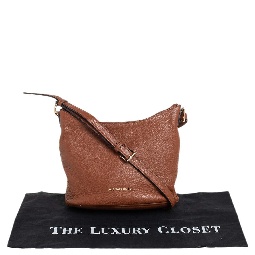 Michael Kors Brown Pebbled Leather Lupita Hobo For Women - Image 9