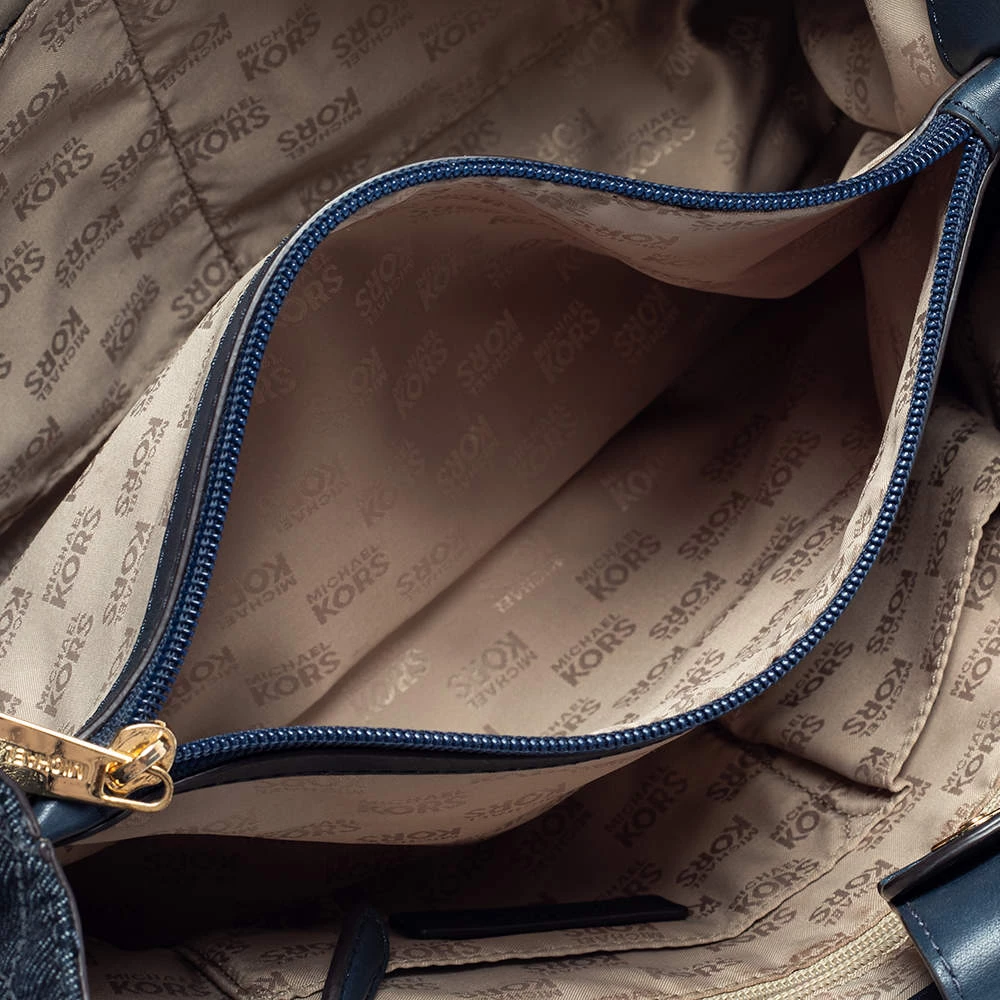 Michael Kors Blue Quilted Denim Susannah Tote For Women - Image 8