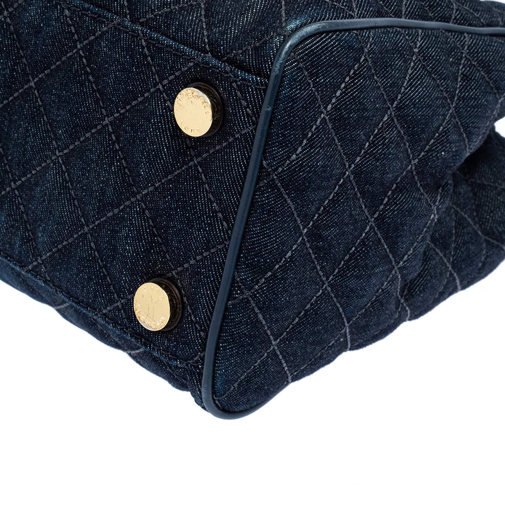 Michael Kors Blue Quilted Denim Susannah Tote For Women - Image 11