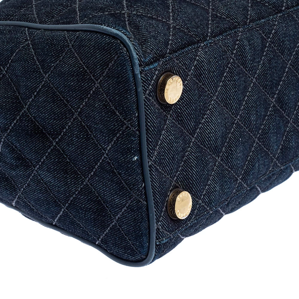 Michael Kors Blue Quilted Denim Susannah Tote For Women - Image 12