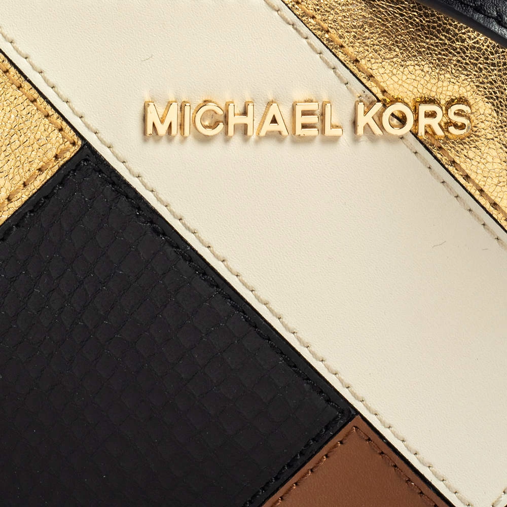 Michael Kors Micheal Kors Multicolor Python Embossed Leather And Leather Jet Set Camera Crossbody Bag For Women - Image 5