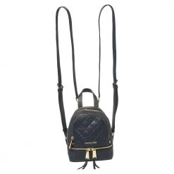 Michael Kors Blue Quilted Leather Mini Rhea Backpack For Women