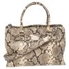 Michael Kors Micheal Kors Brown/Beige Python Embossed Leather Hamilton Tote For Women