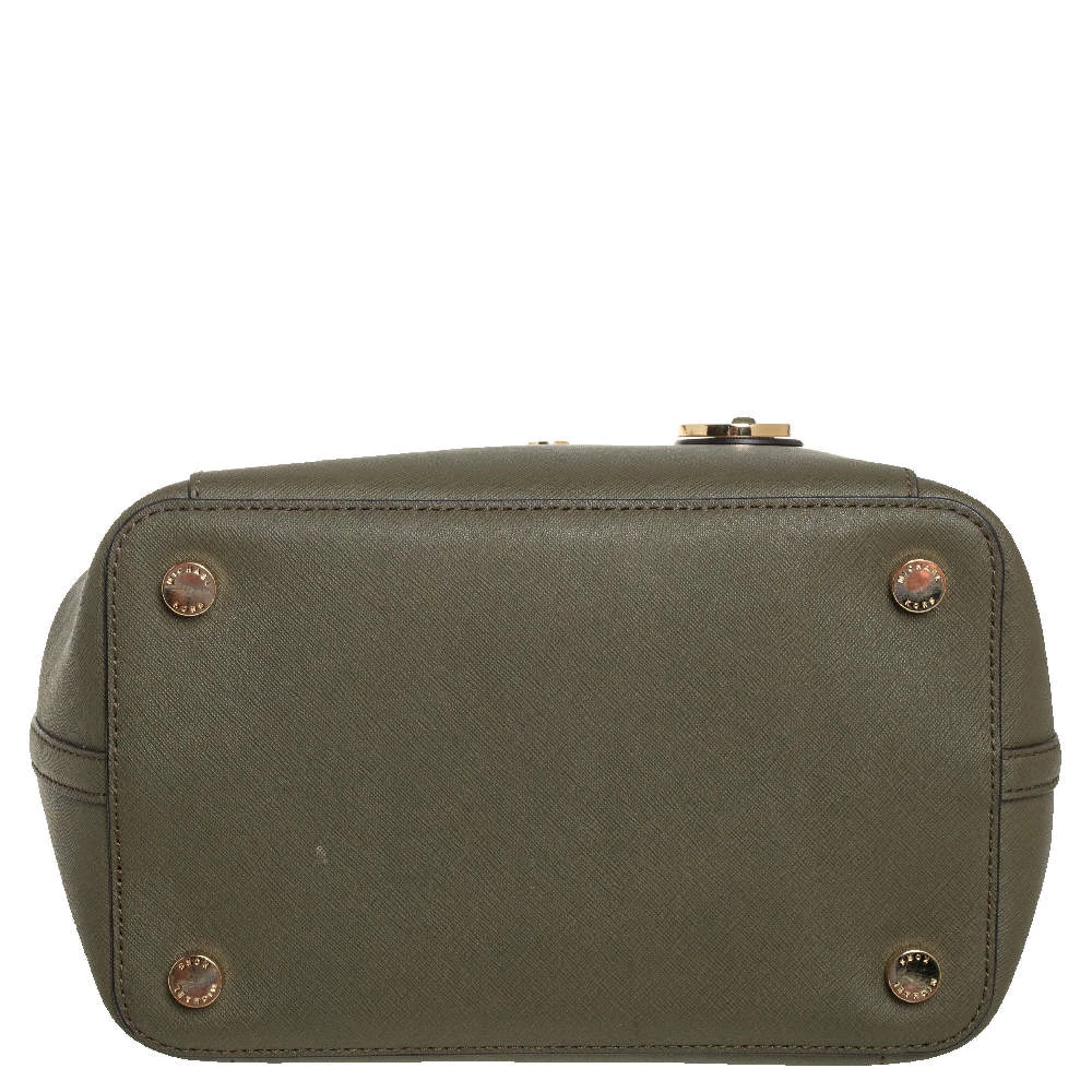 Michael Kors Green Saffiano Leather Greenwich Tote For Women - Image 6