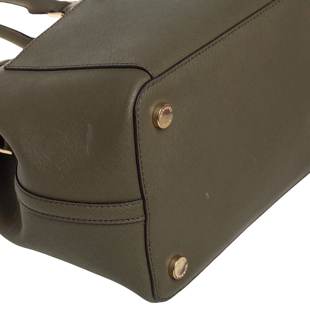 Michael Kors Green Saffiano Leather Greenwich Tote For Women - Image 11