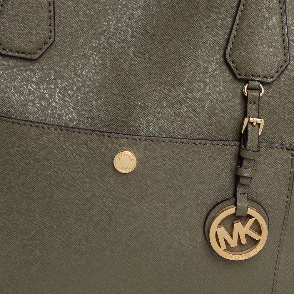 Michael Kors Green Saffiano Leather Greenwich Tote For Women - Image 5