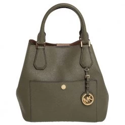 Michael Kors Green Saffiano Leather Greenwich Tote For Women
