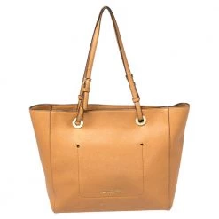 Michael Kors Tan Leather Large Walsh Top Zip Tote For Women