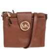 Michael Kors Brown Leather Large Fulton Crossbody Bag For Women