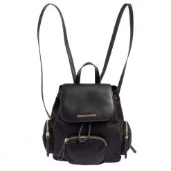 Michael Kors Black Nylon And Leather Small Cargo Abbey Backpack For Women