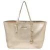 Michael Kors Metallic Gold Leather Large Jet Set Travel Tote For Women