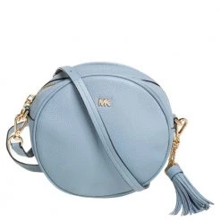 Michael Kors Blue Leather Round Crossbody Bag For Women
