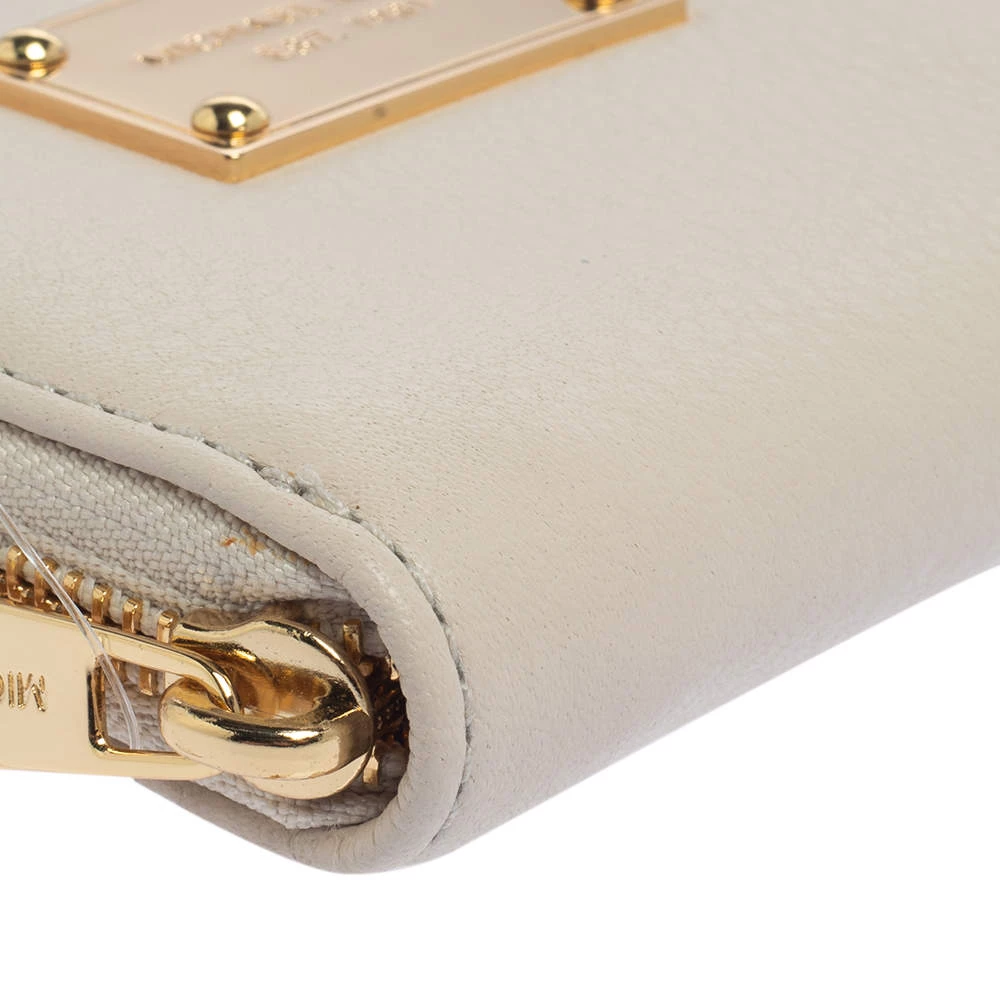 Michael Kors Micheal Kors White Leather Zip Around Wallet For Women - Image 10