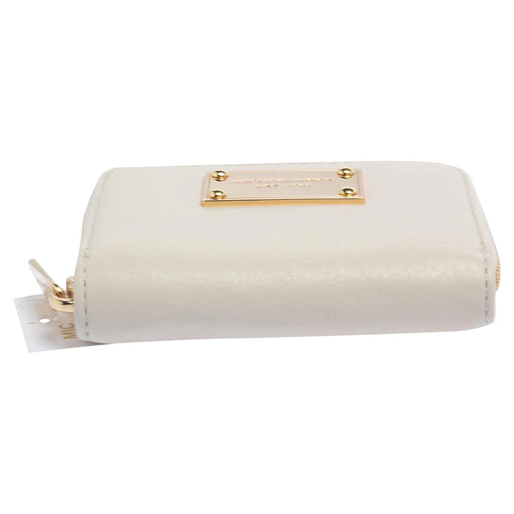 Michael Kors Micheal Kors White Leather Zip Around Wallet For Women - Image 6