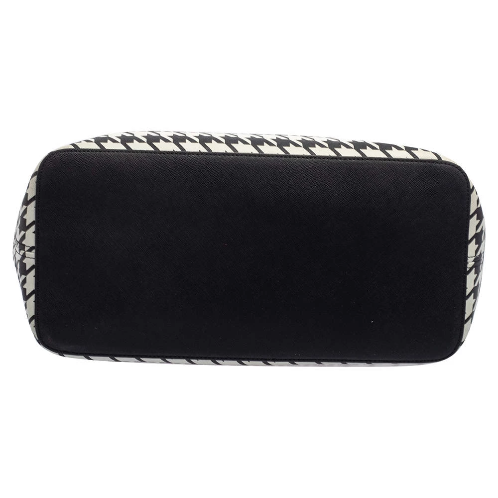 Michael Kors Hounds Tooth Printed Leather Jet Set Travel Tote For Women - Image 6