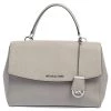 Michael Kors Grey Leather Medium Ava Top Handle Bag For Women