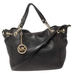 Michael Kors Black Leather Tote For Women