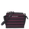 Michael Kors Black/Pink Saffiano Leather Mini Selma Crossbody Bag For Women