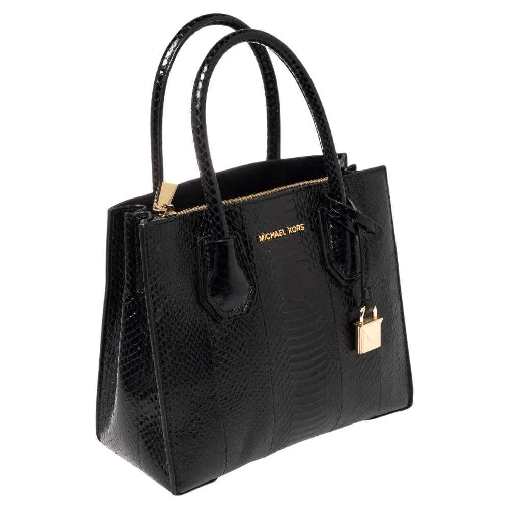 Michael Kors Black Snakeskin Mini Mercer Tote For Women - Image 3