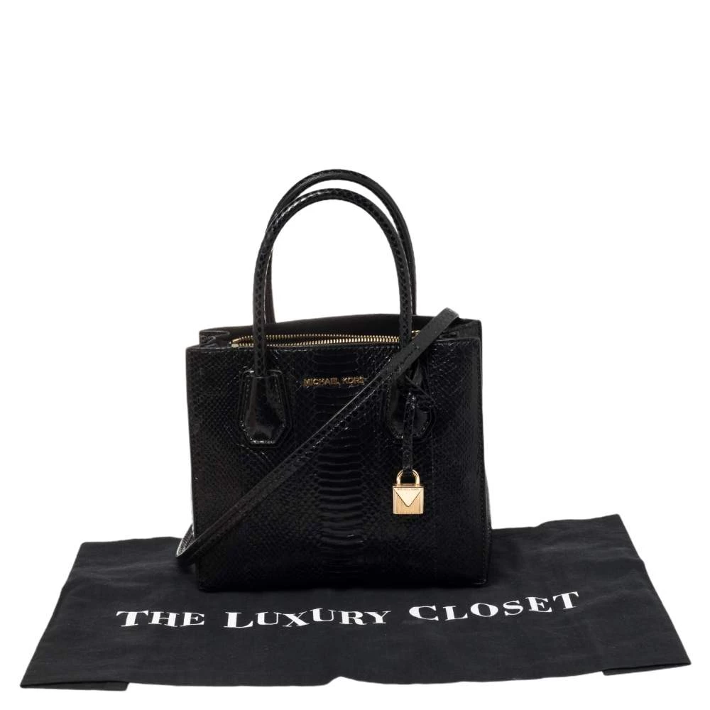 Michael Kors Black Snakeskin Mini Mercer Tote For Women - Image 9