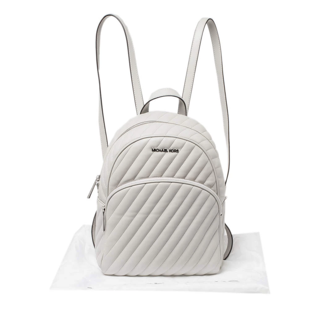 Michael Kors Grey Leather Medium Abbey Backpack For Women - Image 10