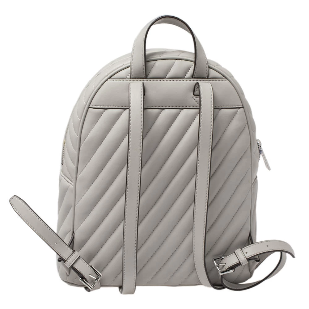 Michael Kors Grey Leather Medium Abbey Backpack For Women - Image 4