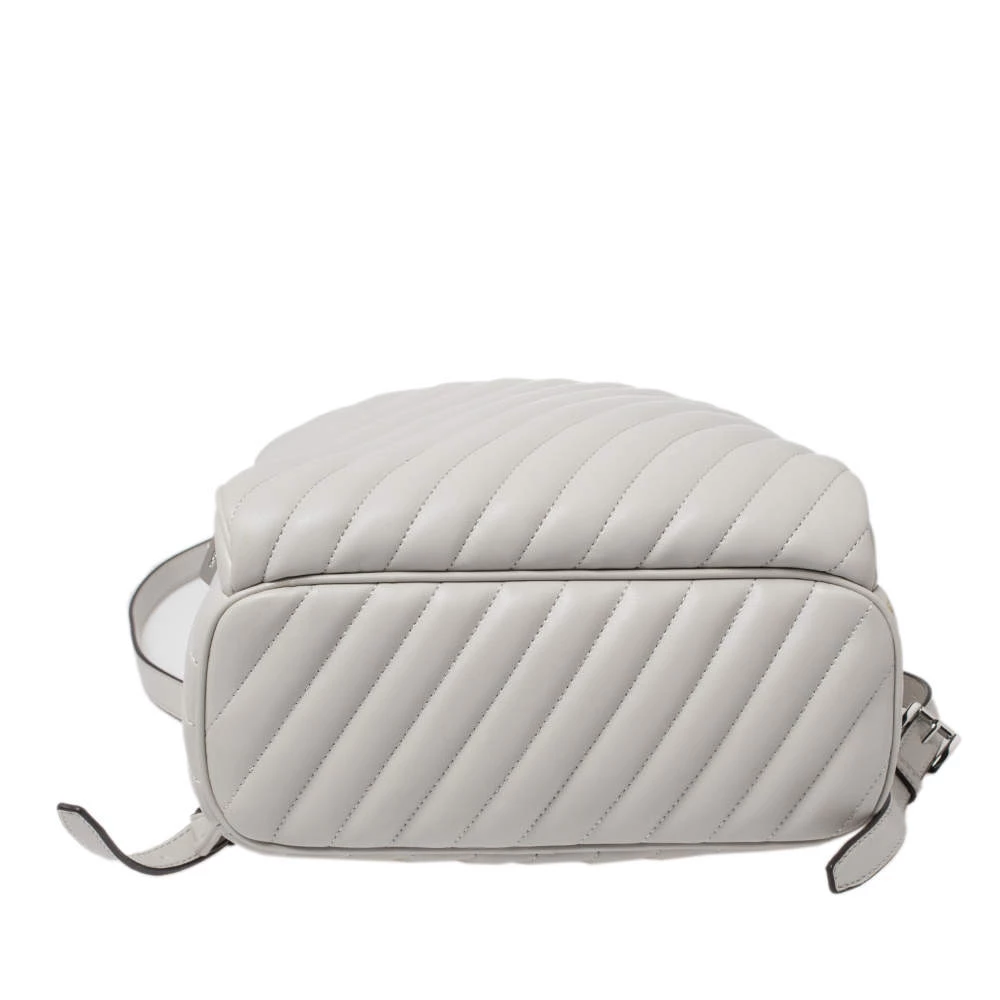 Michael Kors Grey Leather Medium Abbey Backpack For Women - Image 7