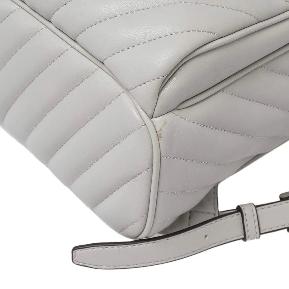 Michael Kors Grey Leather Medium Abbey Backpack For Women - Image 13