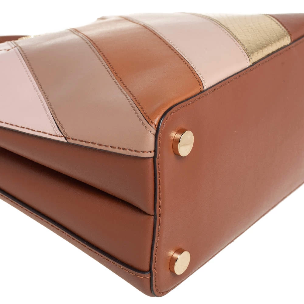 Michael Kors Multicolor Striped Leather And Python Embossed Adele Tote For Women - Image 10