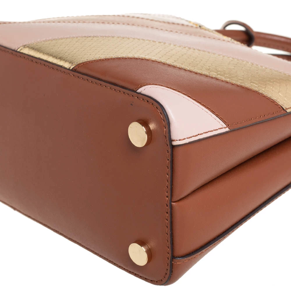 Michael Kors Multicolor Striped Leather And Python Embossed Adele Tote For Women - Image 11