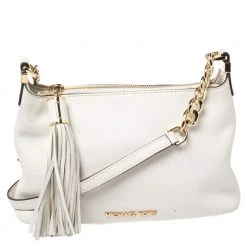 Michael Kors Off White Leather Weston Crossbody Bag For Women