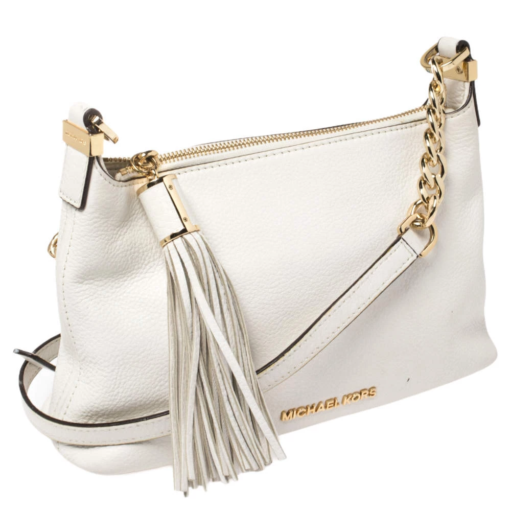 Michael Kors Off White Leather Weston Crossbody Bag For Women - Image 3