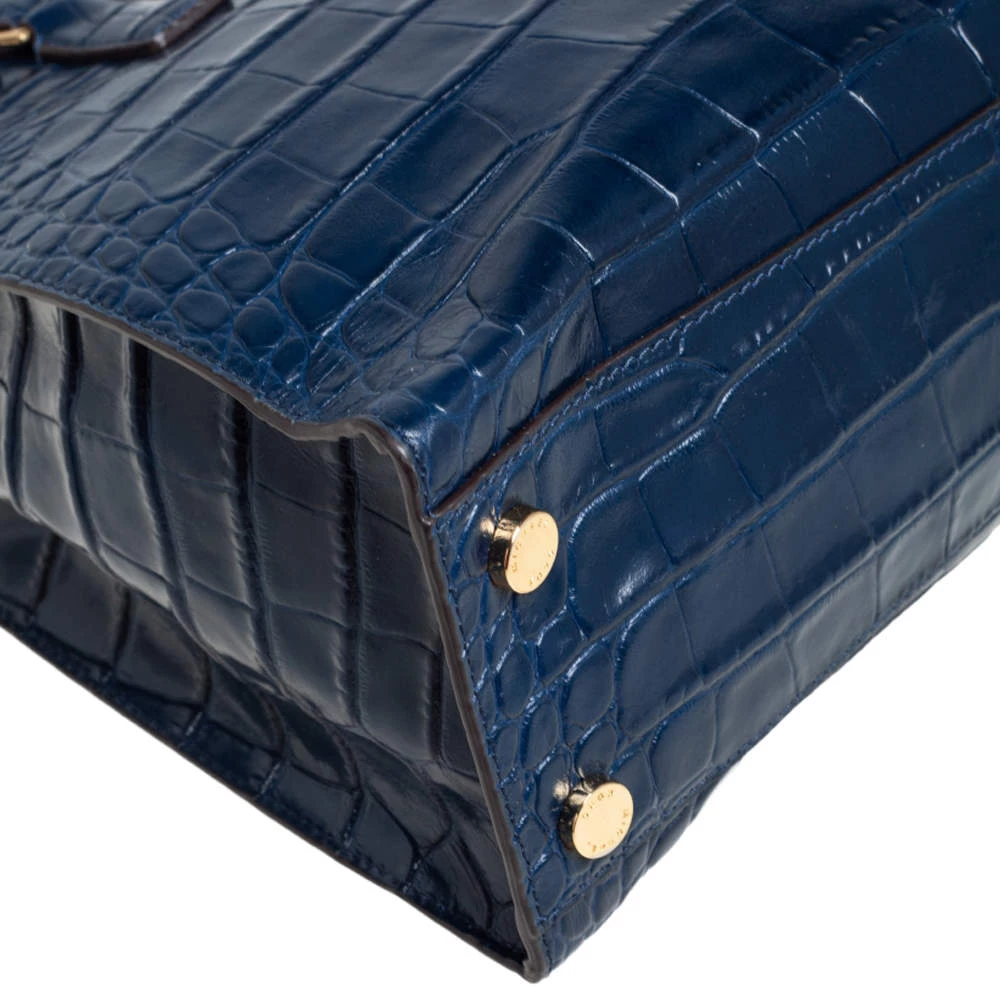 Michael Michael Kors Blue Croc Embossed Leather Dillon Tote For Women - Image 11